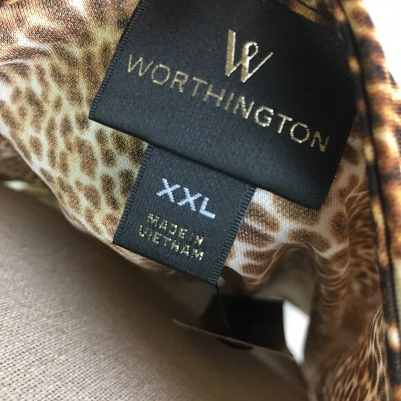 Worthington Alfie Animal Sleeveless Wrap Top Brown XXL - Picture 11 of 14